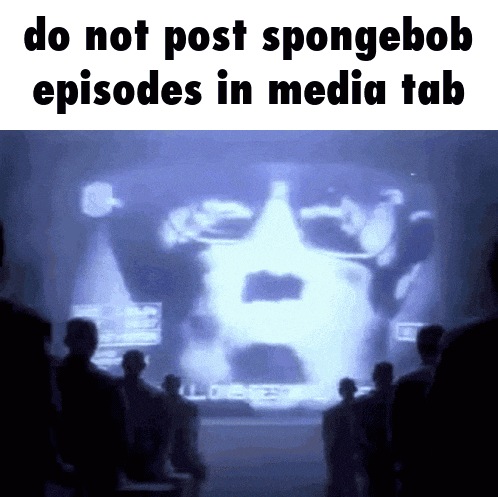 a group of people are watching a spongebob episode