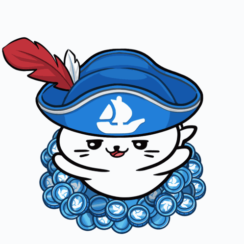 a cartoon of a seal wearing a pirate hat
