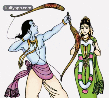 a drawing of a man holding a bow and arrow next to a woman