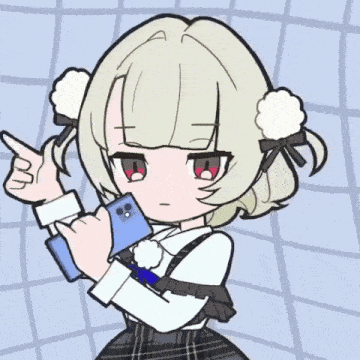 a girl in a plaid dress is holding a cell phone to her face