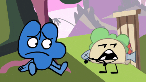 a cartoon drawing of a taco and a four