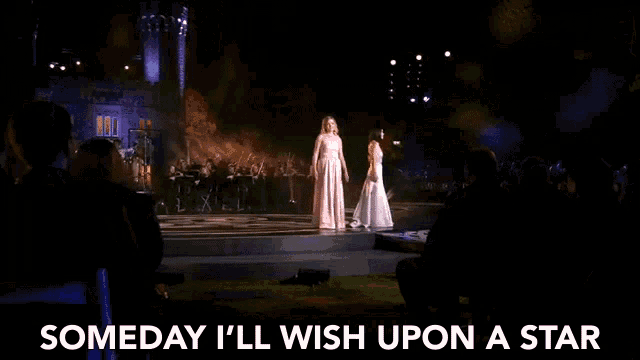 someday i 'll wish upon a star is displayed on a screen
