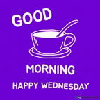a cup of coffee with a spoon on a saucer on a purple background .