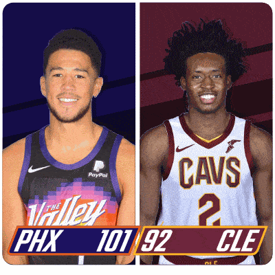 two basketball players from the cavs and the phx