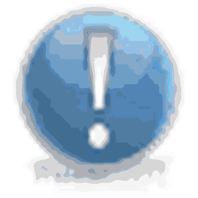 a blue circle with an exclamation point in the middle .