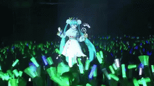 サイリウム ケミカルライト 初音ミク ライブ ホログラム GIF - Hatsune Miku Glowstick GIFs