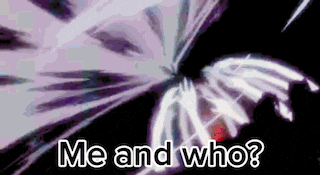 a butterfly is flying in the air with the words `` me and who '' .