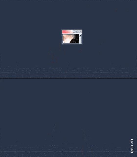 a man and a woman are looking out of a computer window