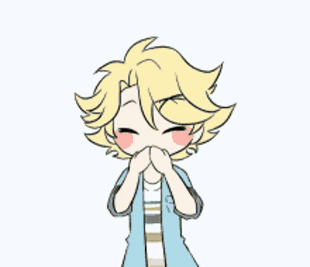 a drawing of a boy with yellow hair and two green hearts around him