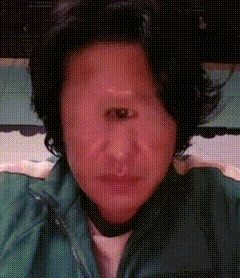 a close up of a person 's face with three eyes