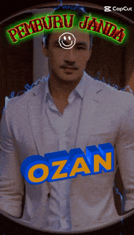 a man in a white suit has the name ozan written on his chest