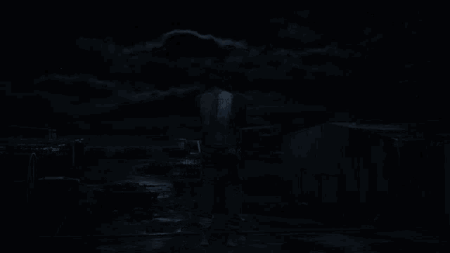 a person standing in the dark with a shirt that says ' ghost ' on it