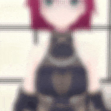 a blurry image of a girl with red hair