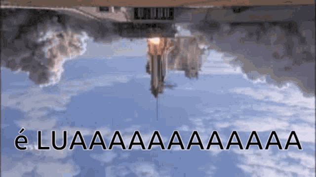 a picture of a rocket being launched with the words luaaaaaaaaa written below it