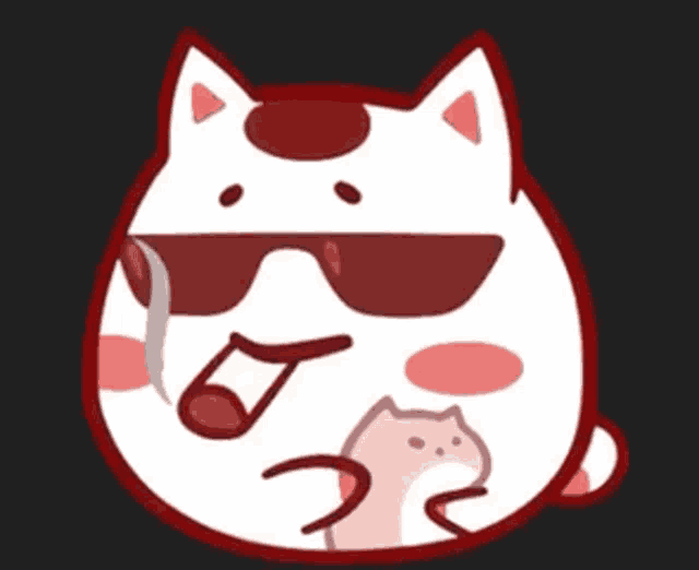 a cartoon cat wearing sunglasses and a cigarette