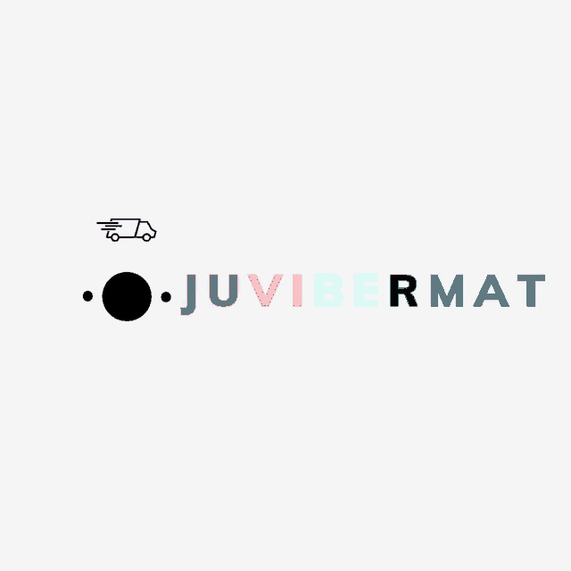 a logo for juvibermat with a delivery truck on it