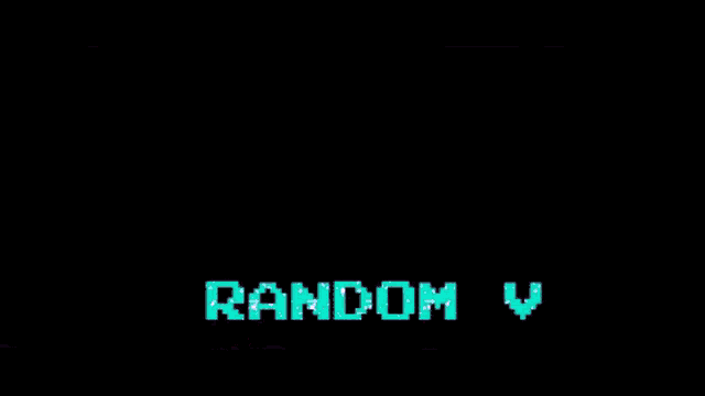 a man is playing a guitar in front of a screen that says random v.