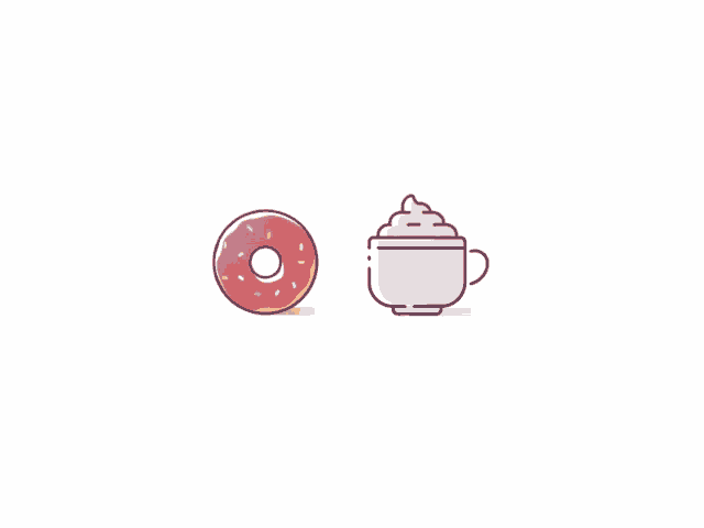 a donut and a cup of coffee with whipped cream