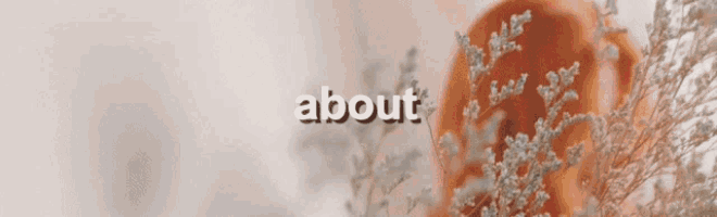 the word about is on a white background with flowers