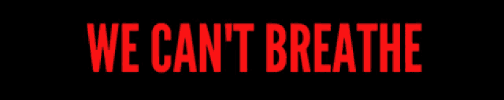 a black background with the words we can 't breathe in red