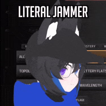 a picture of a girl with the words literal jammer written on it