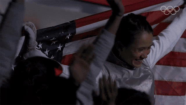 Proud American Lee Kiefer GIF - Proud American Lee Kiefer Usa Olympic Team GIFs