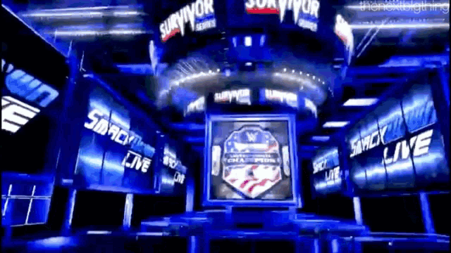 a wrestling ring with a sign that says ' smackdown live '