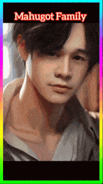 a picture of a young man with the name mahugot family on the top