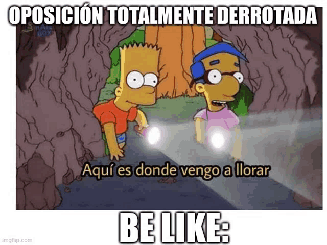 a cartoon of bart simpson and mike simpson with a flashlight in a cave