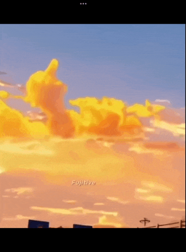 a painting of a sunset with a lot of clouds