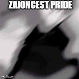 a black and white photo with the words " zaioncest pride "