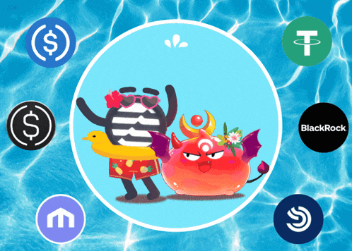 a cartoon illustration of a devil and a penguin with a dollar sign in the background