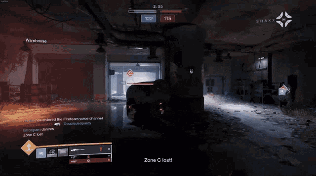 a screenshot of a video game that says zone c lost on the bottom