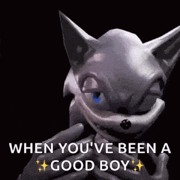 a picture of a cartoon character with the words `` when you 've been a good boy '' written below it .