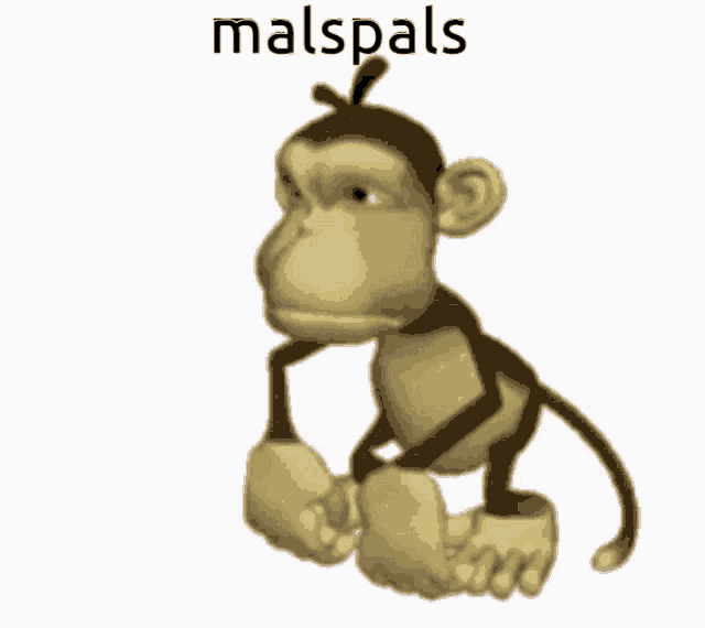 a cartoon monkey is waving with the word malspals above it