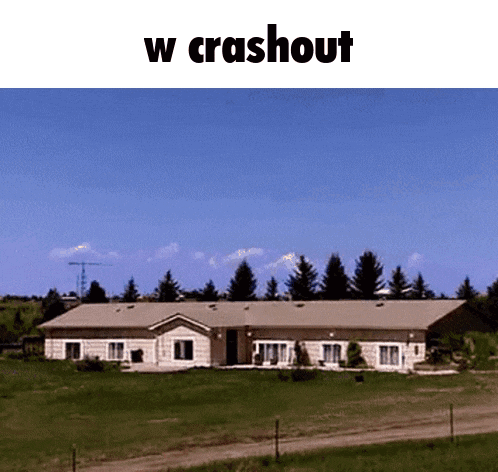 a picture of a house with the words " w crashout " above it