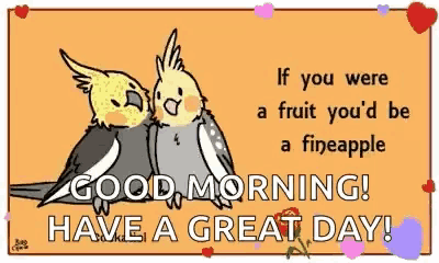 if you were a fruit you 'd be a fineapple good morning ! have a great day !