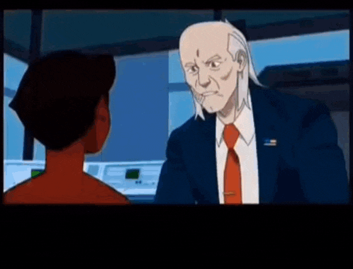 a man in a suit and tie is talking to a woman .