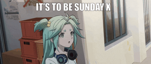 a picture of a girl with the words it 's to be sunday x on the bottom
