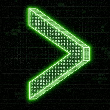 a neon green arrow pointing to the right on a dark background