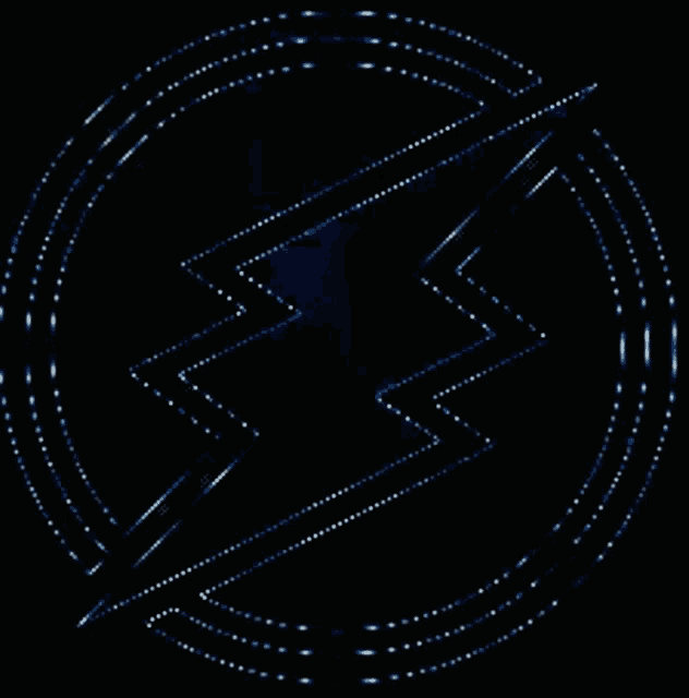 a blue lightning bolt is surrounded by a circle of dots