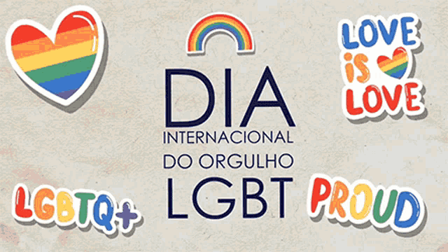 dia internacional do orgulho lgbt proud sticker set