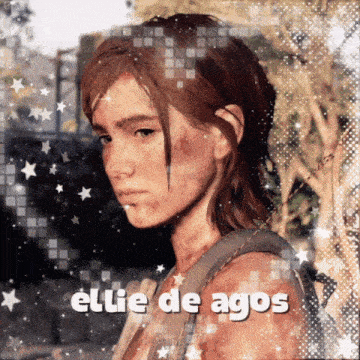 a picture of ellie de agos with a backpack