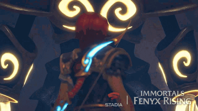 a game called immortals fenyx rising is being played on stadia
