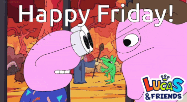 a lucas and friends poster with a cartoon character