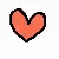 it is a pixel art of a heart on a white background .
