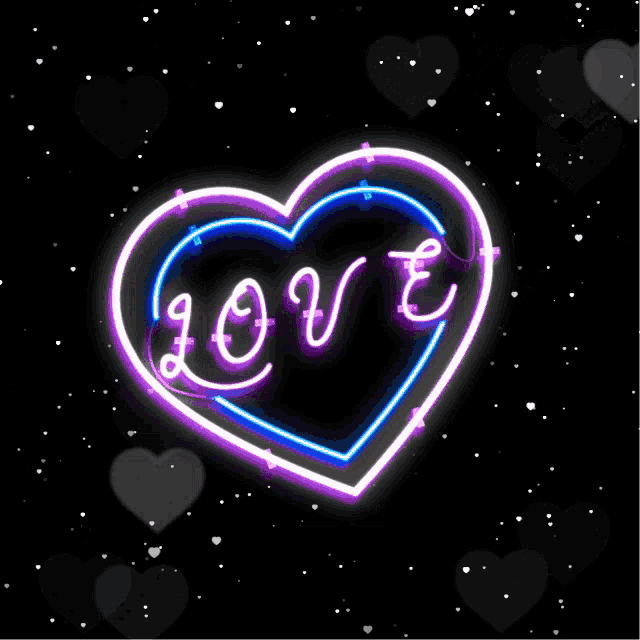 a neon sign that says love in a heart