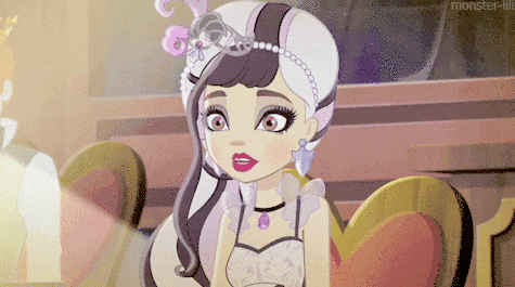 a cartoon girl with a tiara on her head is sitting in a heart shaped chair