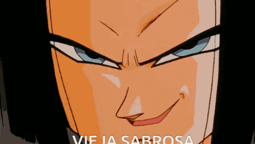 a close up of a cartoon character 's face with the words vie ia sabrosa below it