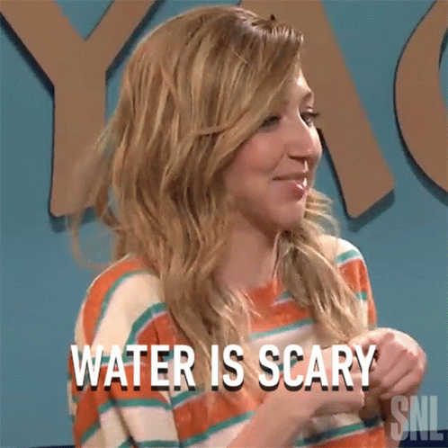 Water Is Scary Saturday Night Live GIF - Water Is Scary Saturday Night Live I Dont Like Water GIFs